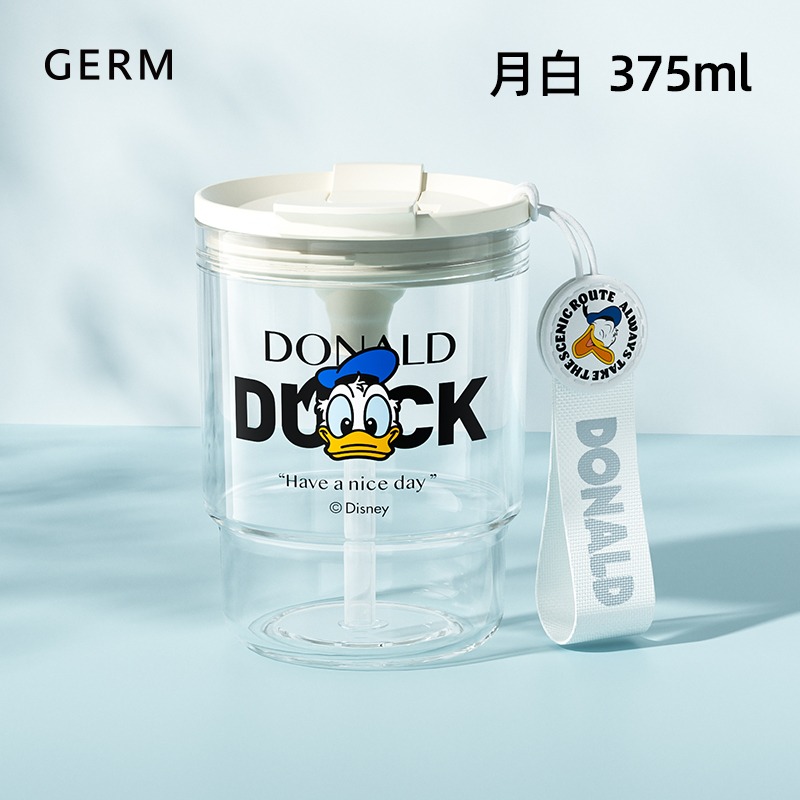 GERM迪士尼水杯吸管杯学生夏季网红便携随行杯子女生高颜值咖啡杯