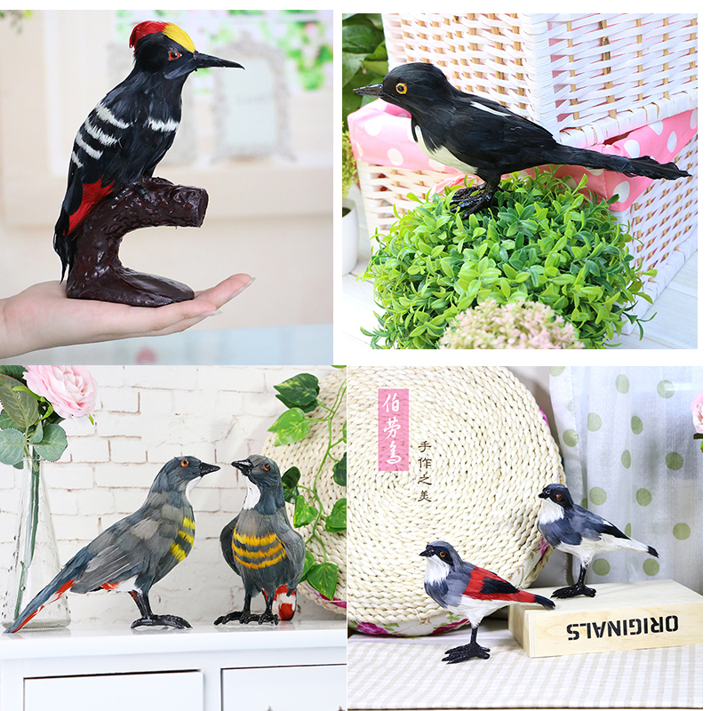 仿真动物标本鸟摆件假鸟装饰品橱窗道具静态模型教学模型家居装饰
