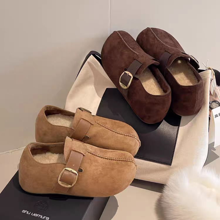 【妮娅专享】LL3189冬季新款磨砂休闲加绒勃肯鞋