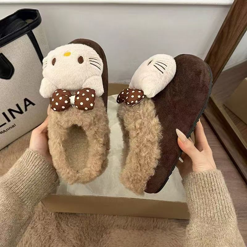 LL553-1新款厚底加绒KT猫包头拖鞋