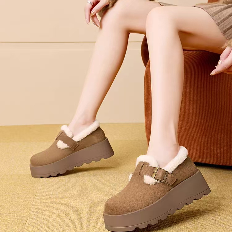 ADD918高定真皮厚底加绒保暖勃肯鞋