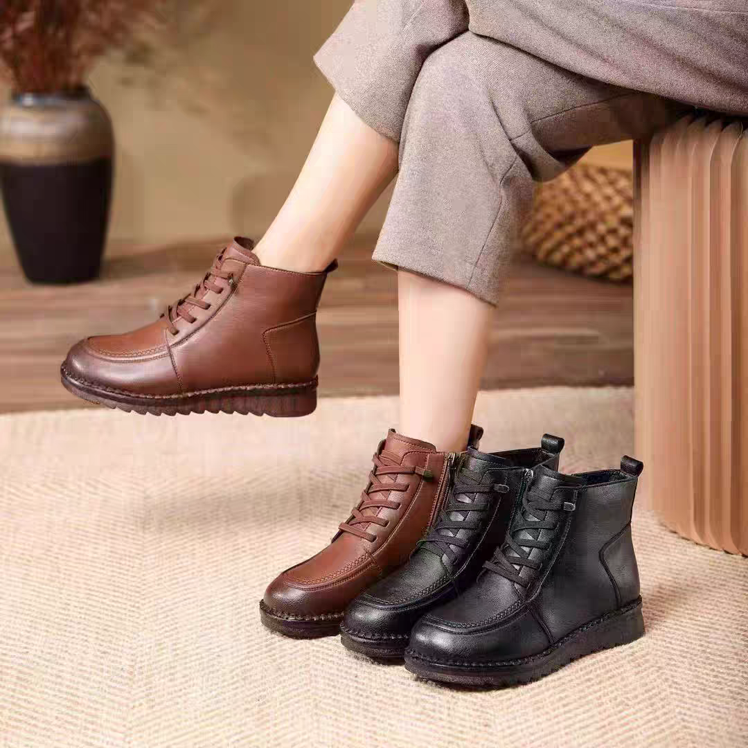 TT911-17冬季新款真皮加绒软底妈妈款棉靴,女鞋,时装靴,淘宝优惠券,粉丝福利购,淘宝优惠卷