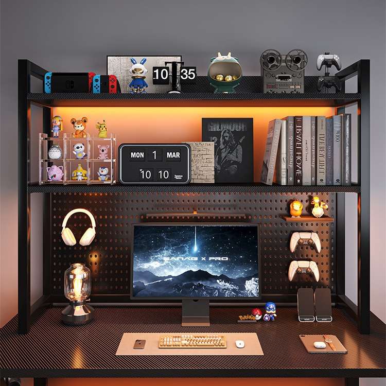 办公室桌面多层整理架小架子简易书架小型铁艺置物架书桌上收纳架