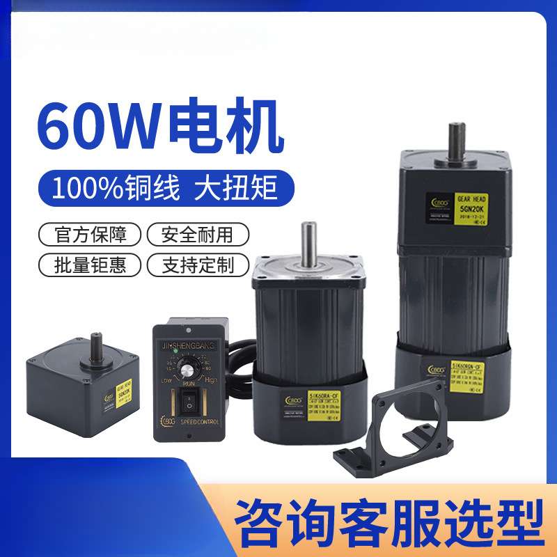 电机60W 220V交流 齿轮调速电机/减速电机 5IK60RGN-CF 马达
