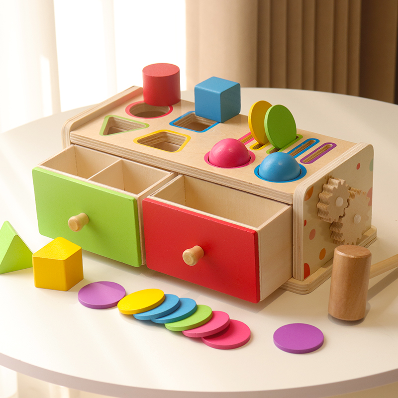 蒙氏早教颜色分类形状投币盒玩具