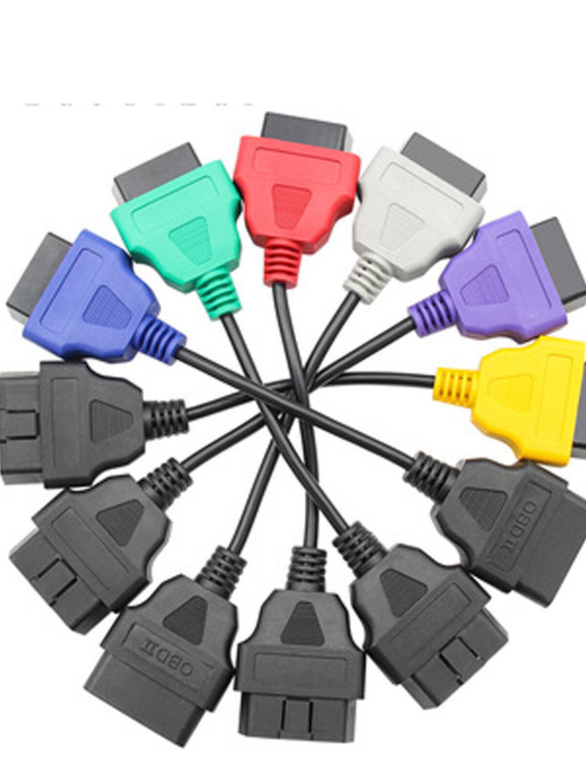 피아트 ECUSCAN 어댑터 케이블 번들 6 컬러 케이블용 전문 OBD ECU 스캔