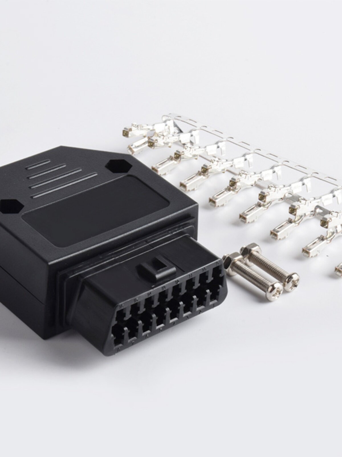 OBD 16 핀 암 커넥터 OBD2 커넥터 플러그 + 쉘 + 터미널 + 나사 16 핀 DIY 터미널