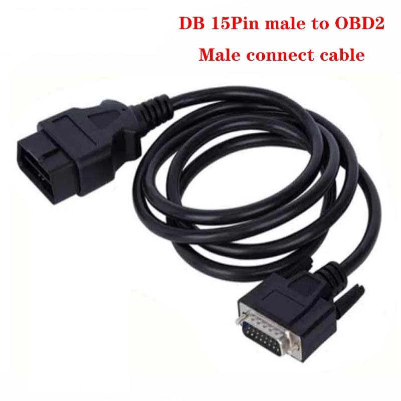 OBD2 16针公头转DB15 Pin公头 DB 15Pin 母头RS232接口汽车延长线