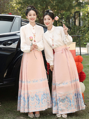 伴娘服姐妹团马面裙长裙高级小众