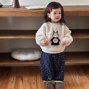 儿童服装秋冬季2025新款韩版童装小宝宝衣服女童加厚卫衣裤子套装