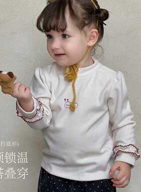 女童半高领打底衫新款婴幼儿针织保暖长袖秋冬季女宝内搭秋衣批发