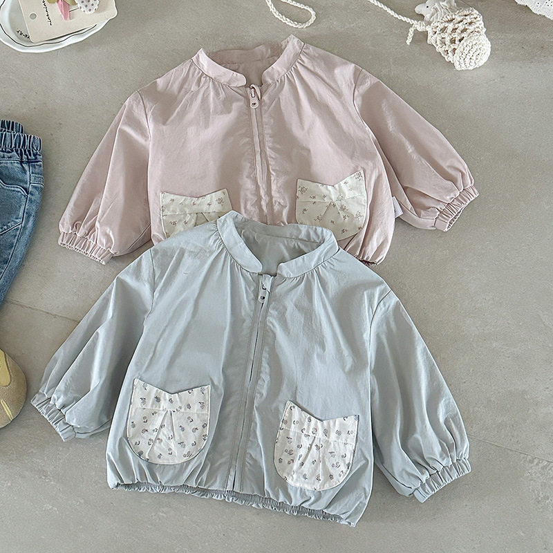 婴幼儿短款纯棉外套春季新款女宝宝立领开衫女童外穿长袖上衣 a类