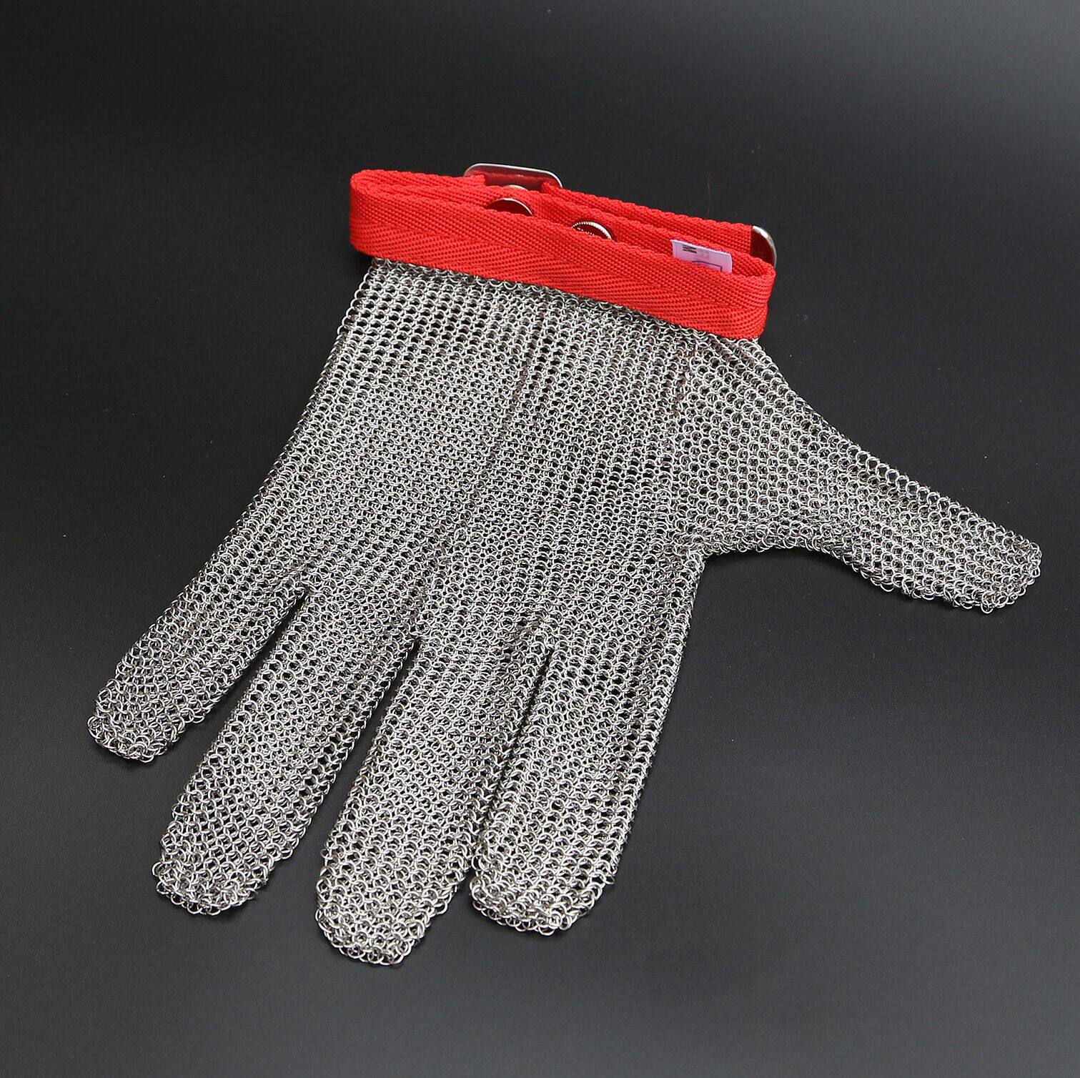 工业裁剪美国进口不锈钢五指钢丝手套防护手套