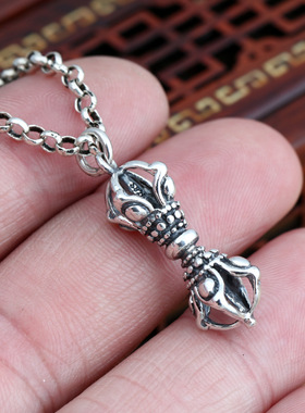 复古男女款双头小金刚毛衣链吊坠