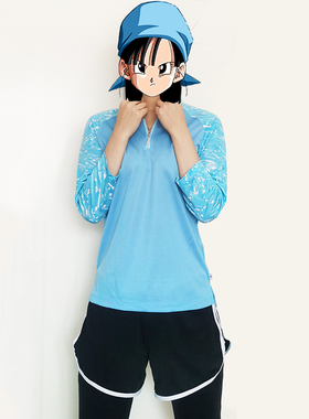 出口日单海德女薄款九分长袖T恤立领运动速干衣春秋冰丝长袖防晒