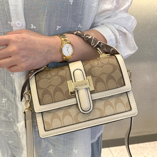 品牌真皮女包轻奢老花斜挎小方包女式2026新款高级感手提单肩小包