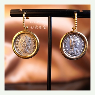 Element元素 古币耳环18K金古罗马皇帝皇后通勤日常修饰脸型真品
