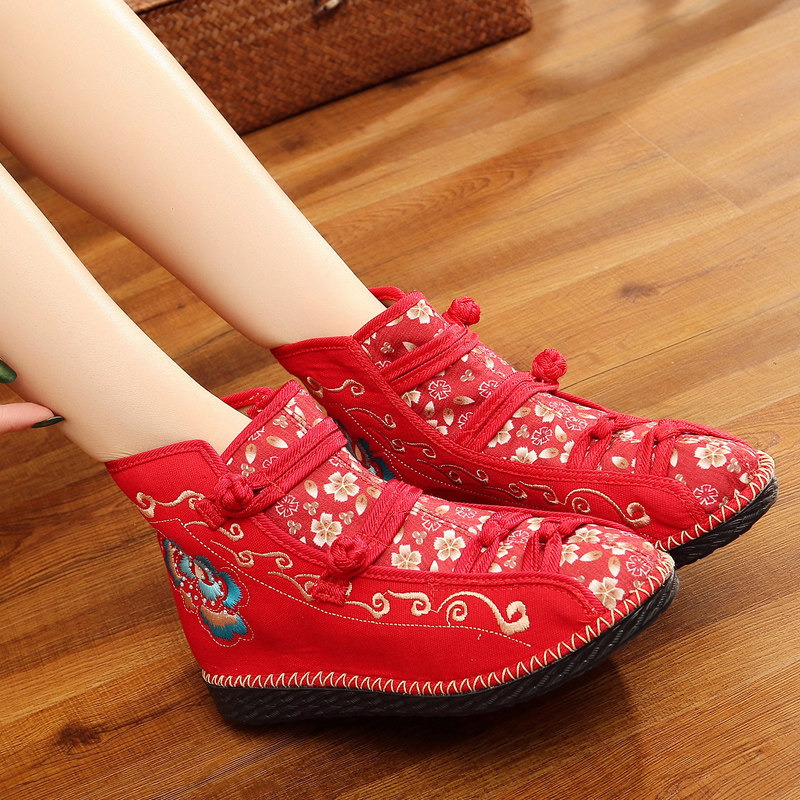 WOMENS BOOTS 2024 AUTUMN OLD BEIJING FLAT SHOES HANDMADE TWINE EMBROIDERY BOOTS SHOES NATIONAL STYLE WOMENS SINGLE CLOTH BOOTS SHORT TUBE