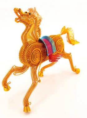 金属丝铝线编织家居客厅生肖马