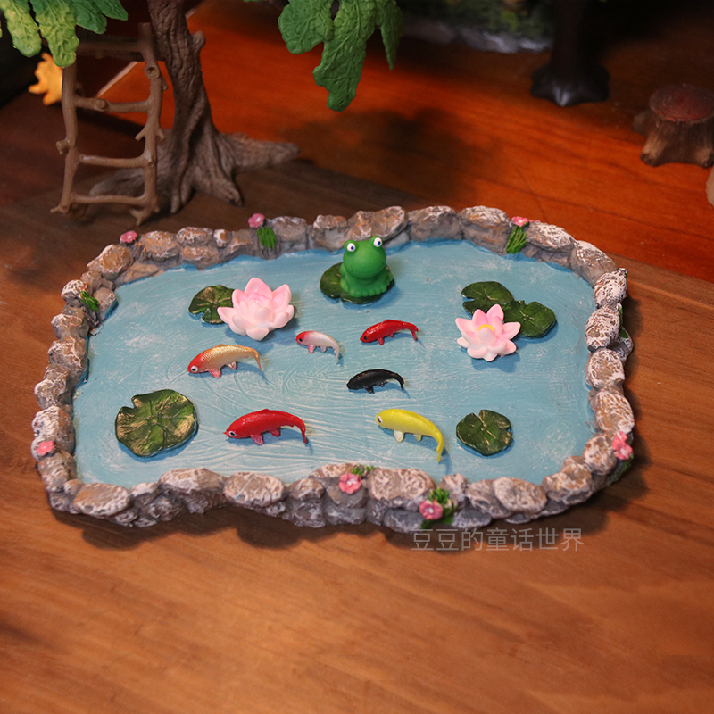 微景观荷叶池塘模型树脂摆件造景装饰青蛙蝌蚪小鱼园艺花盆装饰 - 封面