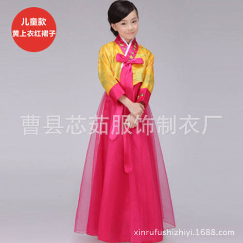 儿童韩服女童装朝鲜族舞蹈服少数民族演出表演服装大长今摄影服饰