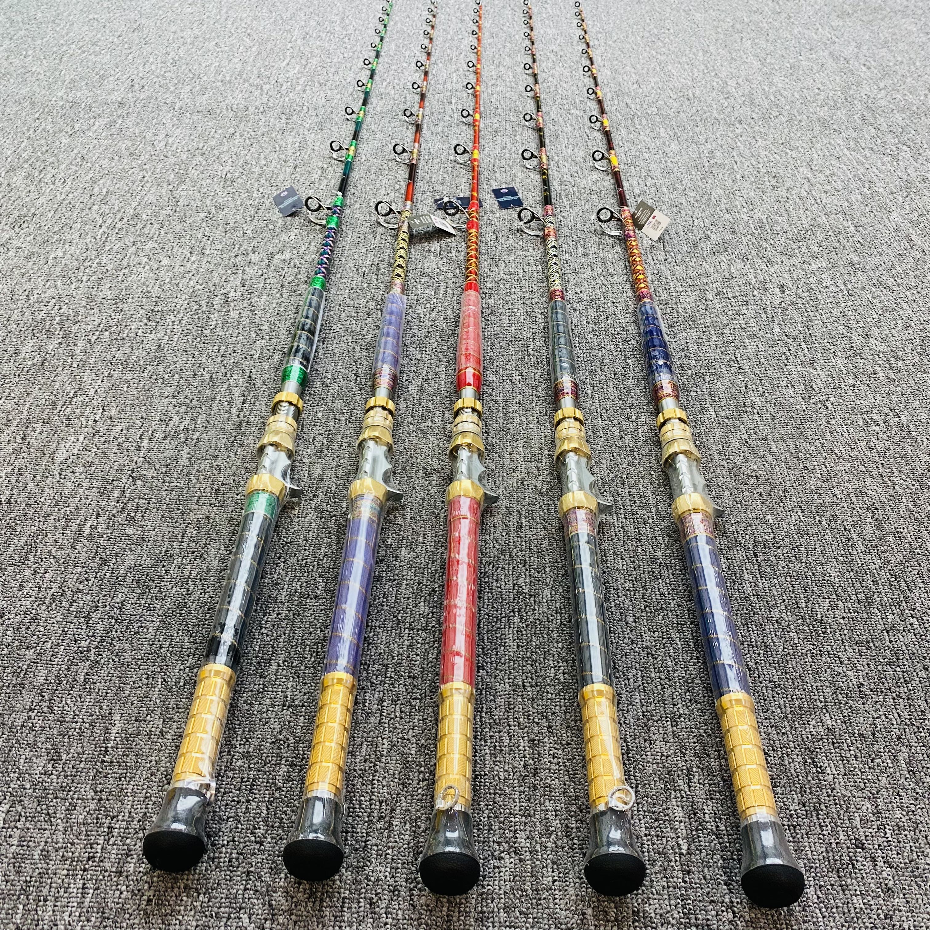 Oscar fisher手工船竿 全富士加强导环 1.8M 船钓竿电绞竿放流竿