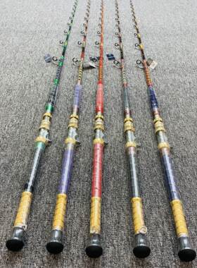 Oscar fisher手工船竿 全富士加强导环 1.8M 船钓竿电绞竿放流竿