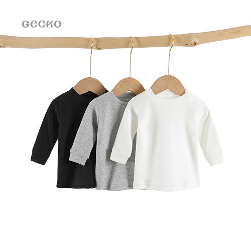 a类全棉0123岁婴儿肩扣长袖t恤