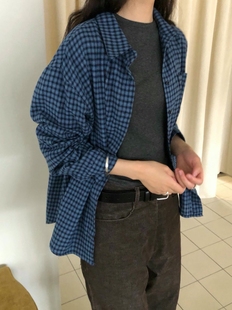 外套 百搭宽松显瘦格子衬衫 form韩国2025春季 weather新款