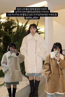 百搭宽松两面穿毛毛外套 atelier时尚 现韩国2025冬季 新款