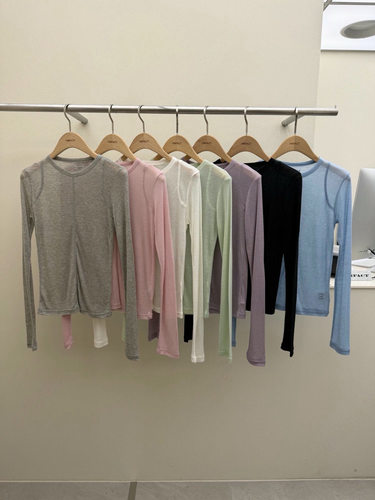 Form26新春韩国东大门IMFACT韩系时尚百搭修身显瘦圆领长袖女