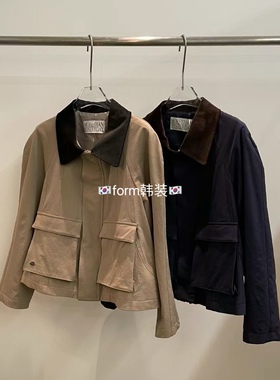form韩国东大门代购25秋冬more than yesterday设计师翻领短外套