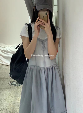 折现loveyousomuch韩国2025春季新款时尚百搭宽松显瘦吊带连衣裙