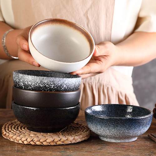 日式米饭碗水果碗碟厚实加厚5英寸陶瓷碗作料碟甜品碗调料碗