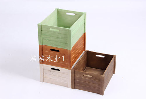 实木收纳箱家用储物箱杂物收纳整长方形衣物整理箱储物木盒子定制 - 封面
