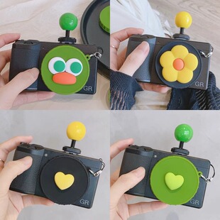 适用理光GR硅胶卡通可爱镜头盖GR3 GR2 GRIII GRll相机镜头保护盖