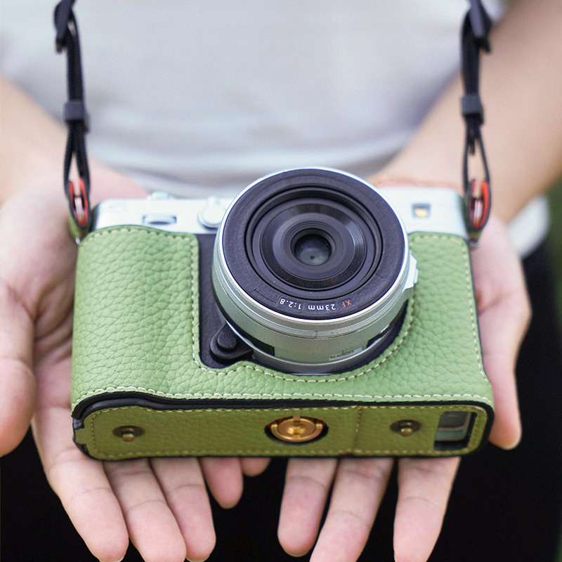 适用Fujifilm富士XE5专用相机包复古皮套xe5底座保护套半包保护壳