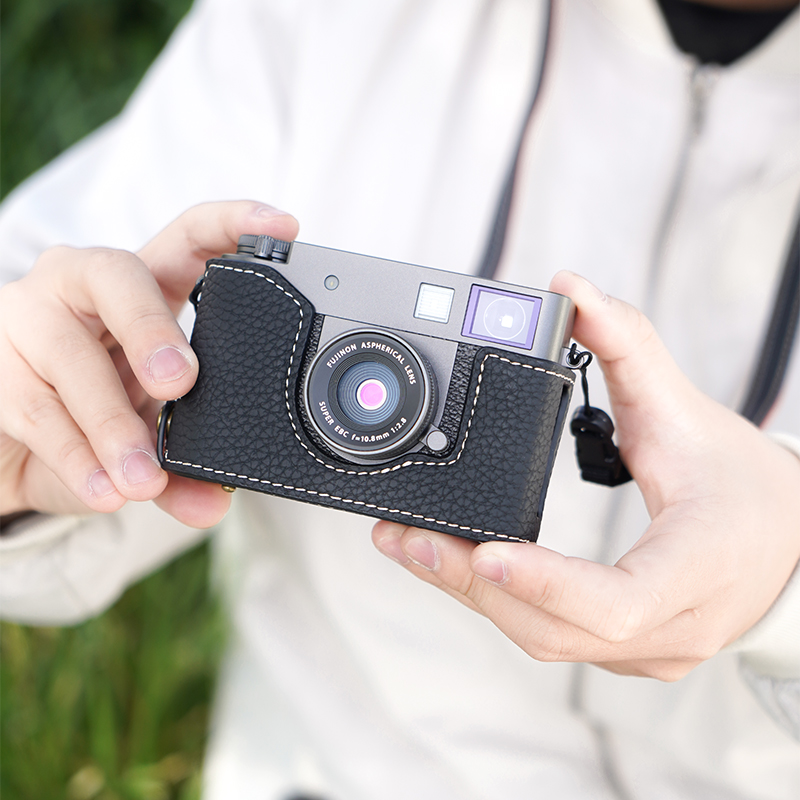 适用于富士xhalf专用底座x-half相机包皮革保护套仿皮微单保护壳