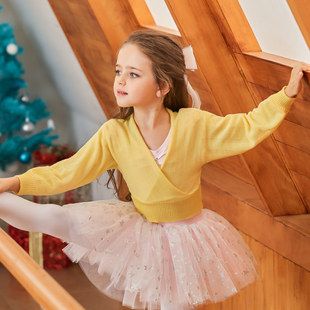 毛衣1982 保暖外套女孩练功服长袖 偲珂莉儿童春秋季 舞蹈服针织衫