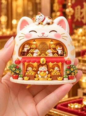 招财猫金店树脂浮雕磁吸冰箱贴跨境装饰品春节礼品纪念品伴手礼