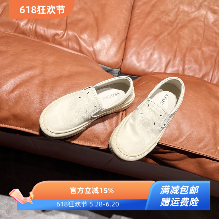 巨软~小厚底头层牛皮一脚蹬懒人鞋女2025夏新款深口单鞋ins小白鞋