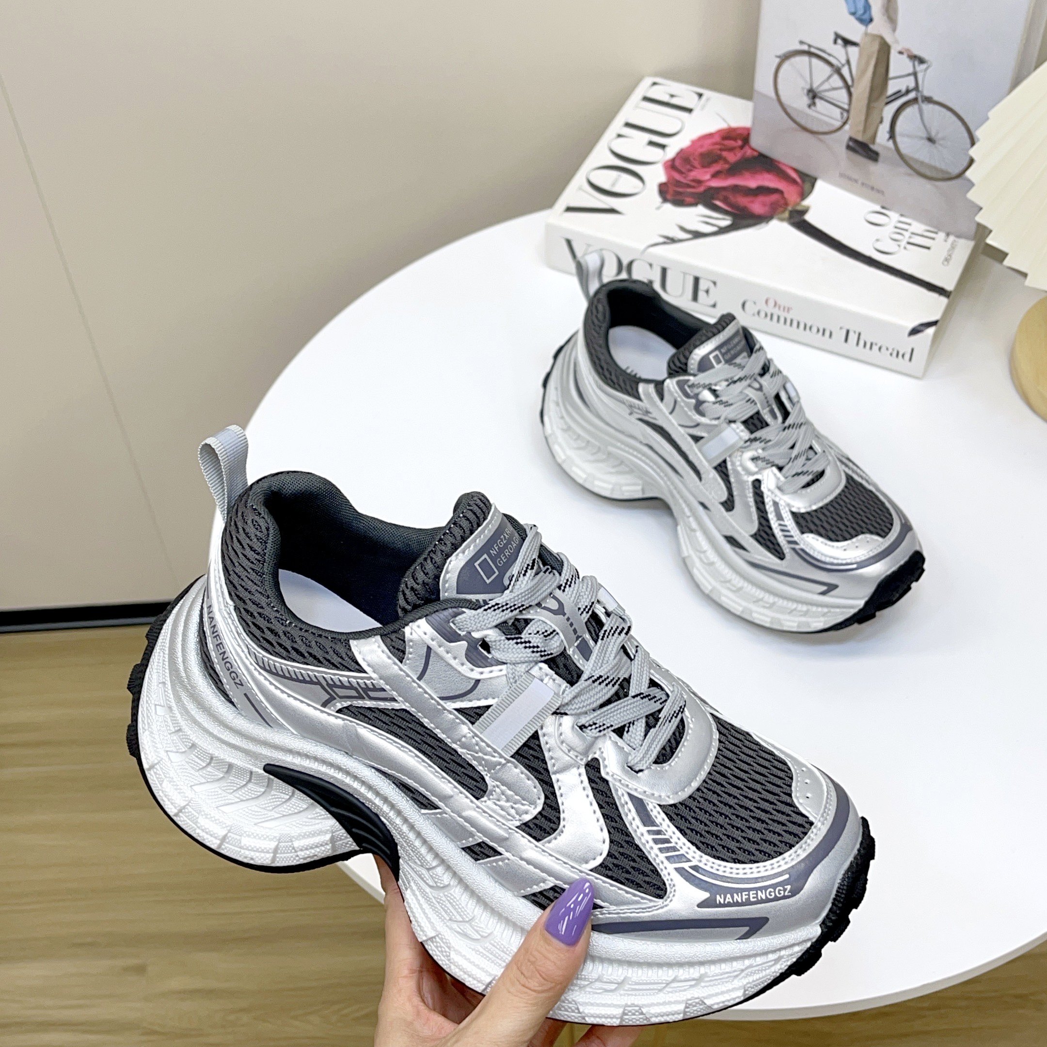 美式双网厚底增高老爹鞋女秋冬小个子松糕休闲运动鞋百搭,女鞋,老爹鞋,淘宝优惠券,粉丝福利购,淘宝优惠卷