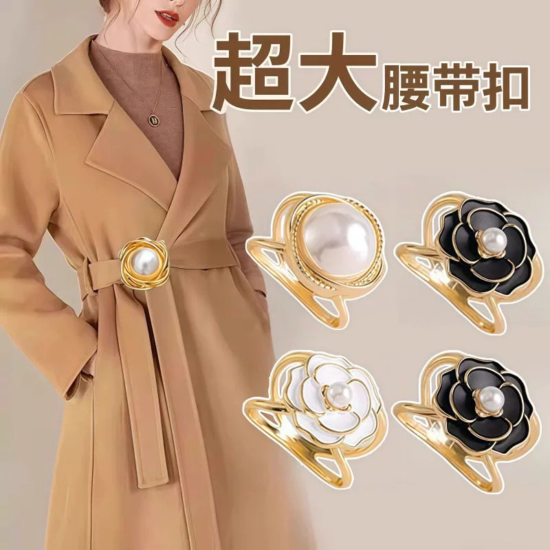 2026款多功能衣角扣大衣丝巾扣高端小方巾衬衣飘带蝴蝶结打结扣