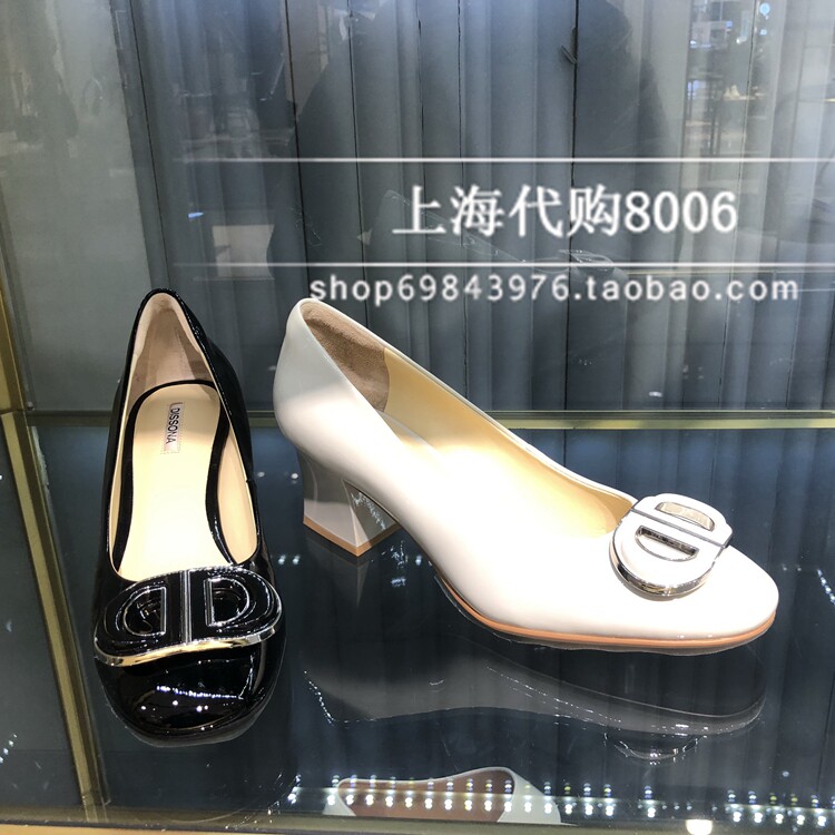 dissona/迪桑娜~2023春季女鞋浅口方头粗跟饰扣单鞋583960 583966