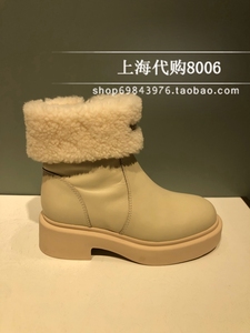 蹀愫雪地靴冬季女靴短靴冬季粗跟