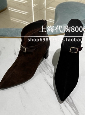 tigrisso/蹀愫2025冬季女靴尖头高跟女短靴气质时装靴TA65705-10