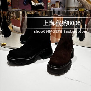 Staccato/思加图2025冬季女靴厚底时尚弹力瘦瘦靴休闲女短靴Y2563