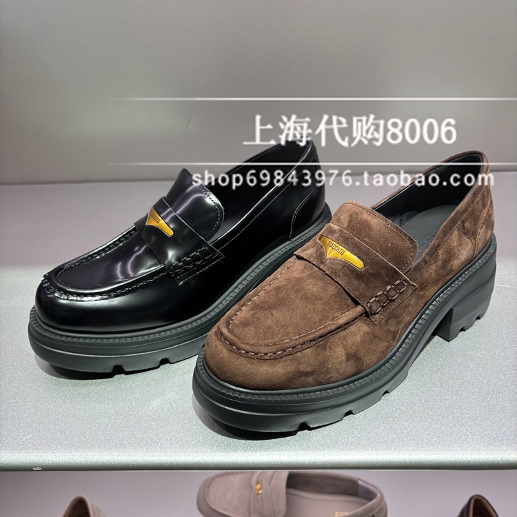 粗跟乐福鞋思加图皮鞋英伦风女鞋