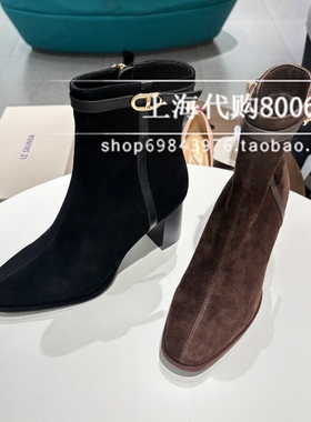 Lesaunda莱尔斯丹2025冬季女鞋通勤方头绒里女短靴时装靴6T71609V