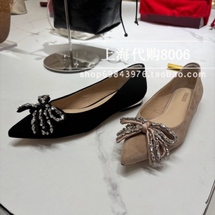 浅口女单鞋 Staccato 丝绒梦境优雅平底鞋 女鞋 9A962 思加图2025春季